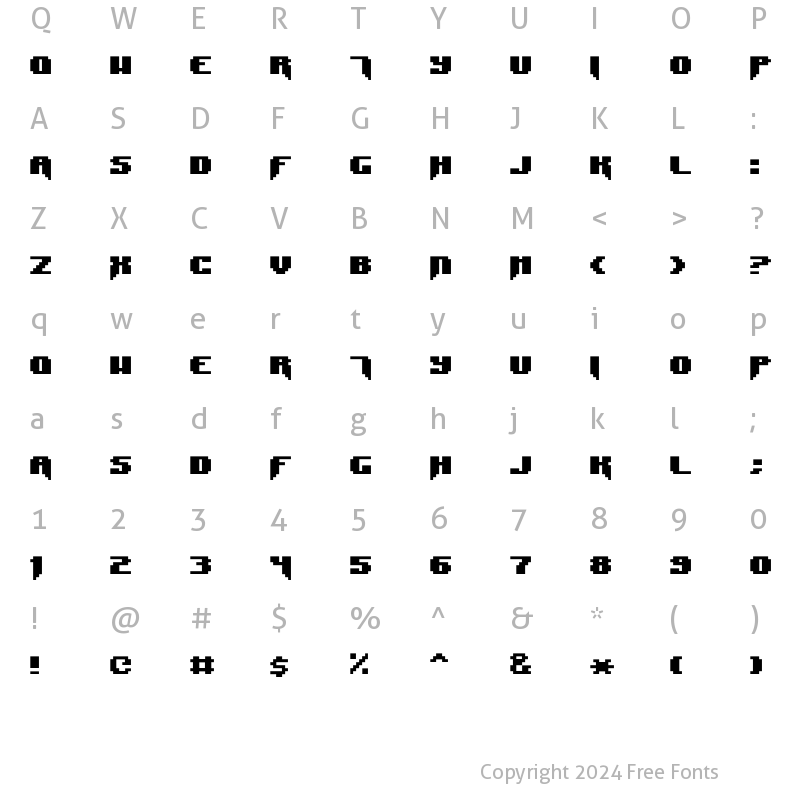 Character Map of Syntax Error Regular