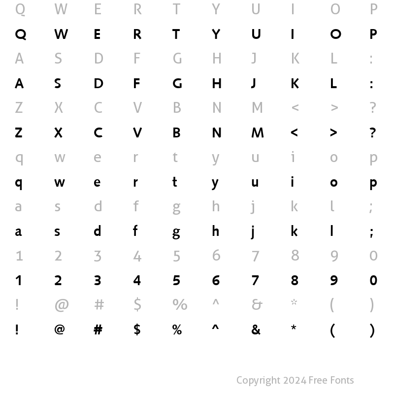 Character Map of SyntaxDMed Regular