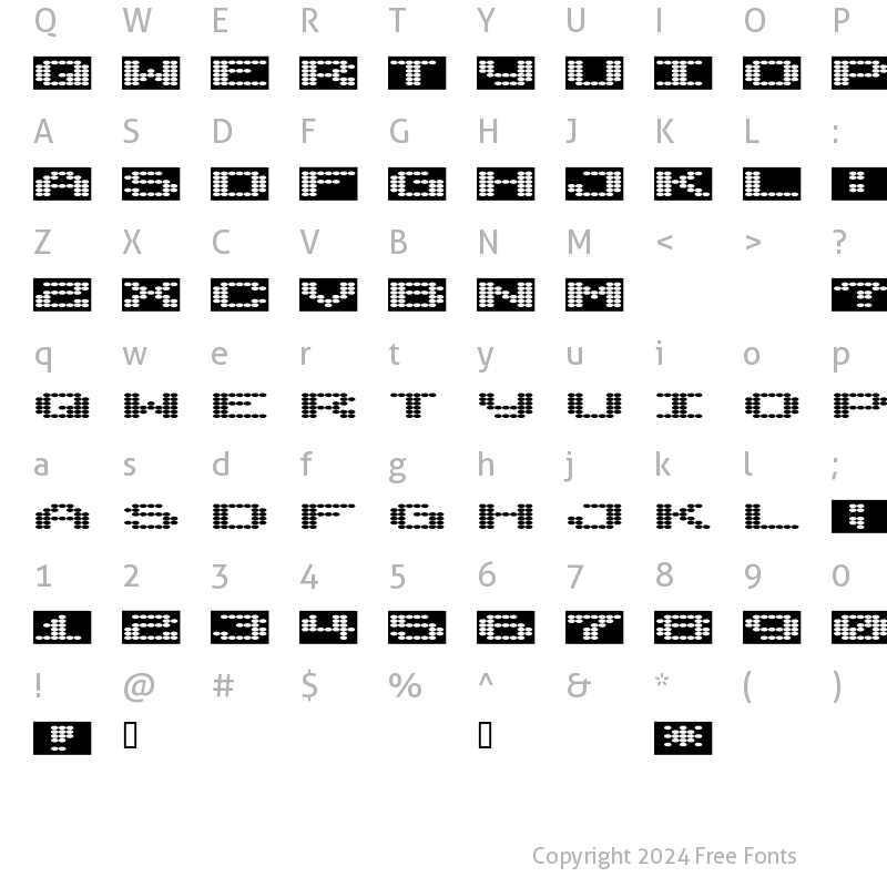 Character Map of SyntheticSyncronism Regular