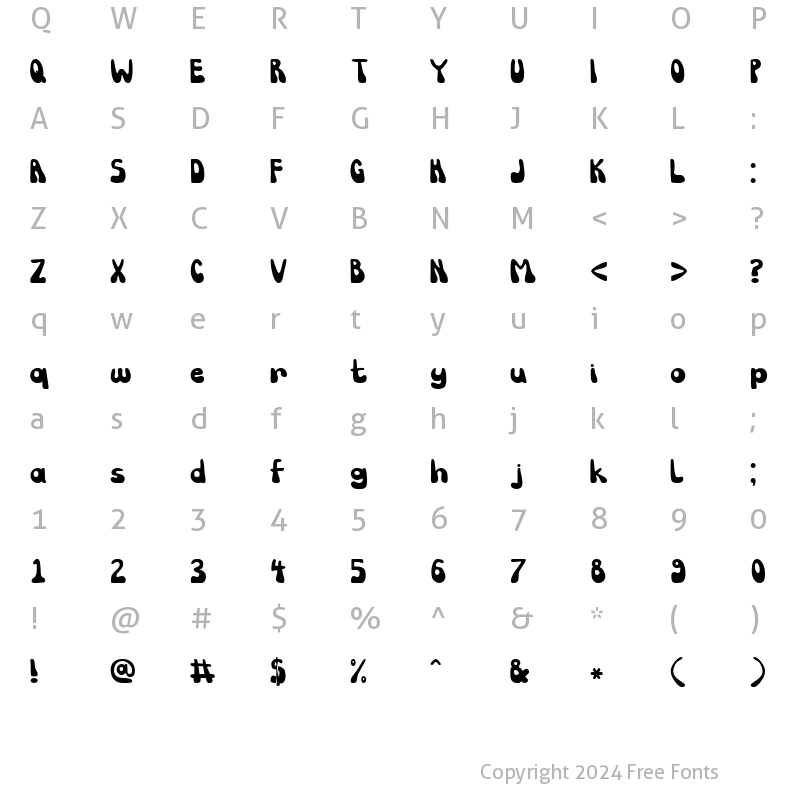 Character Map of Syreeta Regular