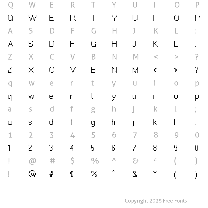 Character Map of Sysfont Becker Normal