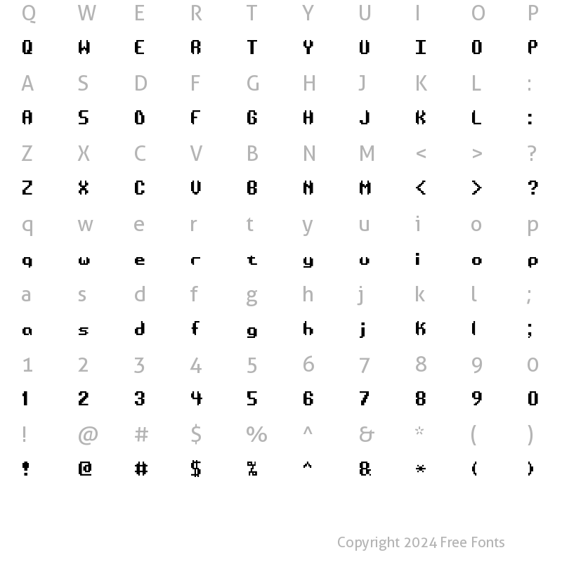 Character Map of ? Systematic TT BRK Regular