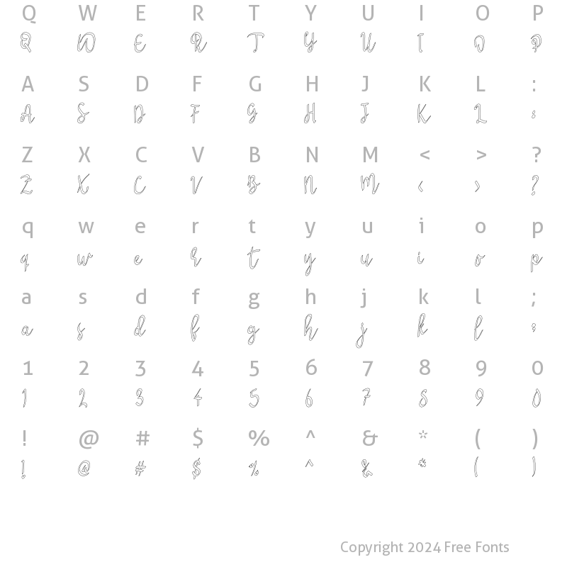 Character Map of Syukury Regular