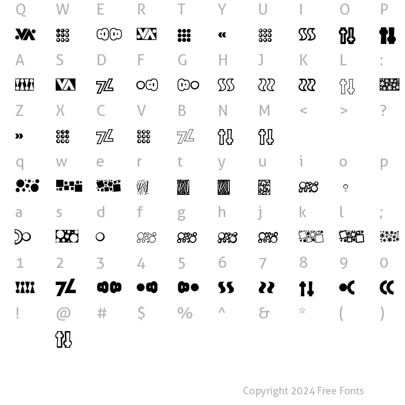 Character Map of T FRouxBorders Regular