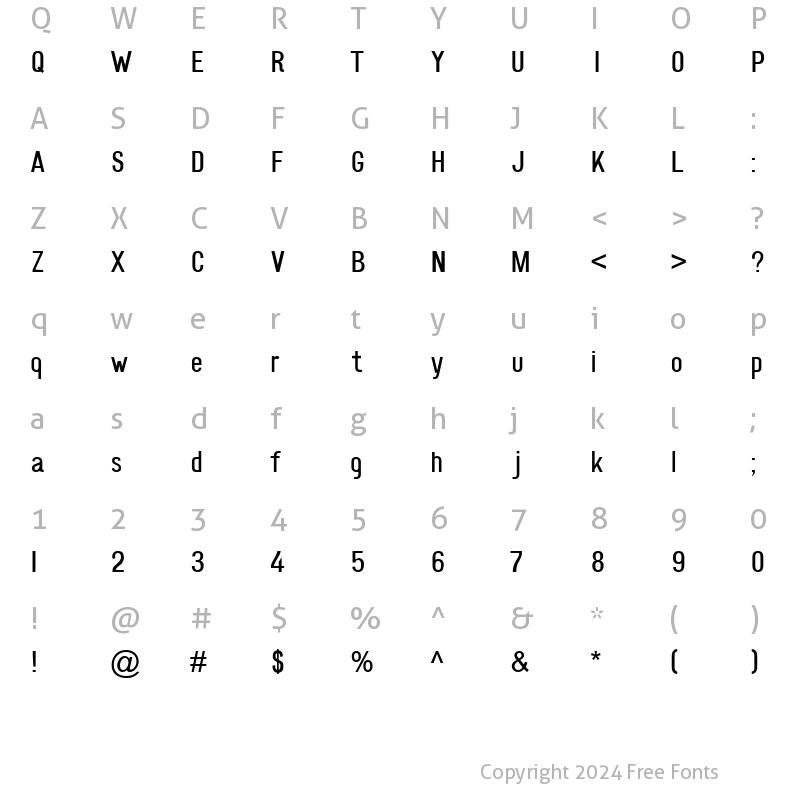 Character Map of T132 SemiBold