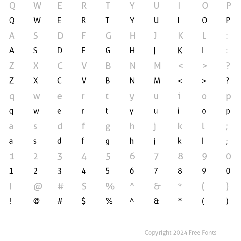 Character Map of TabardEF Regular