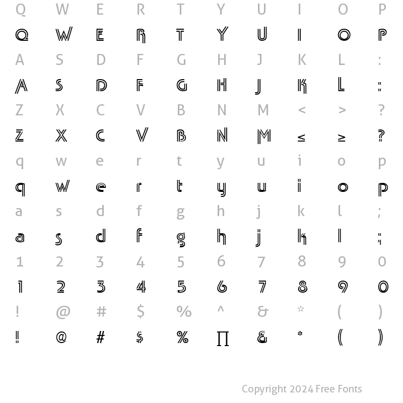 Character Map of TabascoTwin Medium