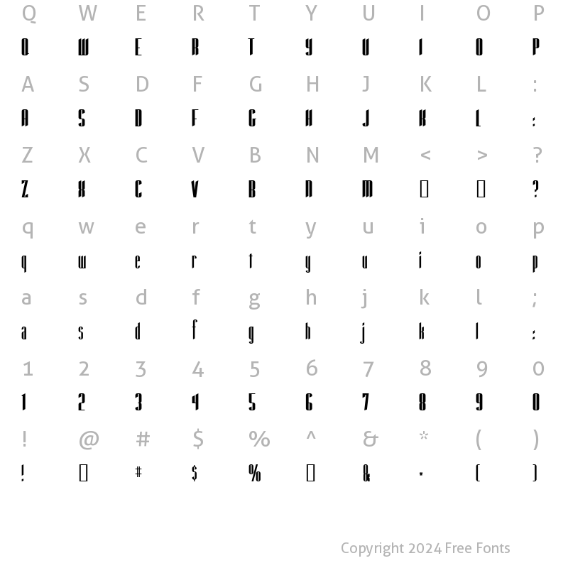 Character Map of Taber Block