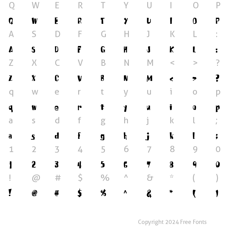 Character Map of Tabitha Regular