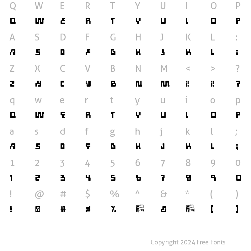 Character Map of Tabletron Regular