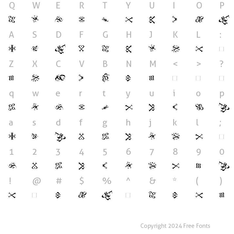 Character Map of TackleboxFive Five