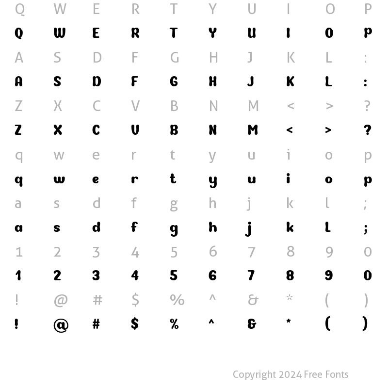 Character Map of Tackto Bread Regular