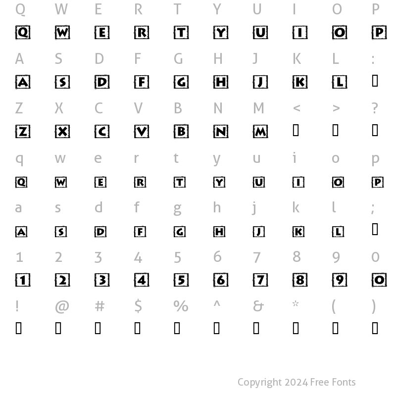 Character Map of Taco Box Regular