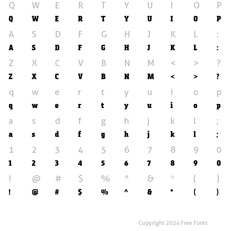 Character Map of TactSlabNew-Bold ?