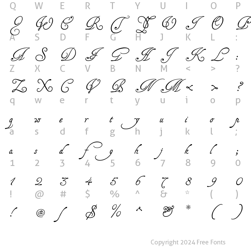 Character Map of Tagettes Regular