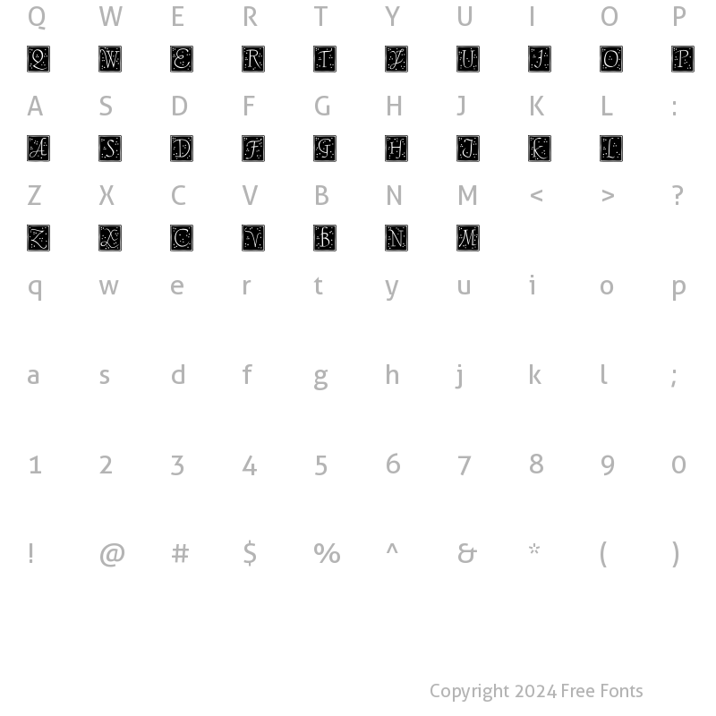 Character Map of TaglienteInitials Regular