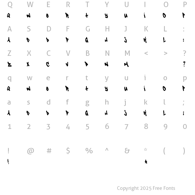 Character Map of Tagster Tagster