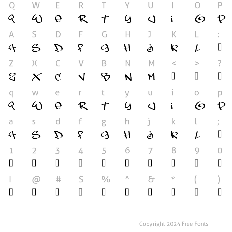 Character Map of TagsXtreme Regular