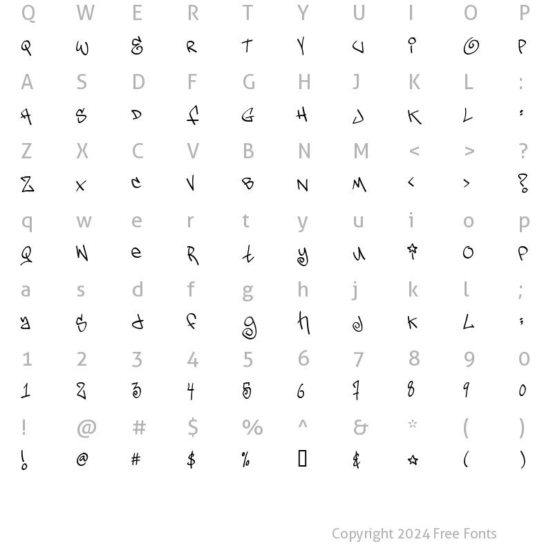 Character Map of TagsXtreme2 Regular