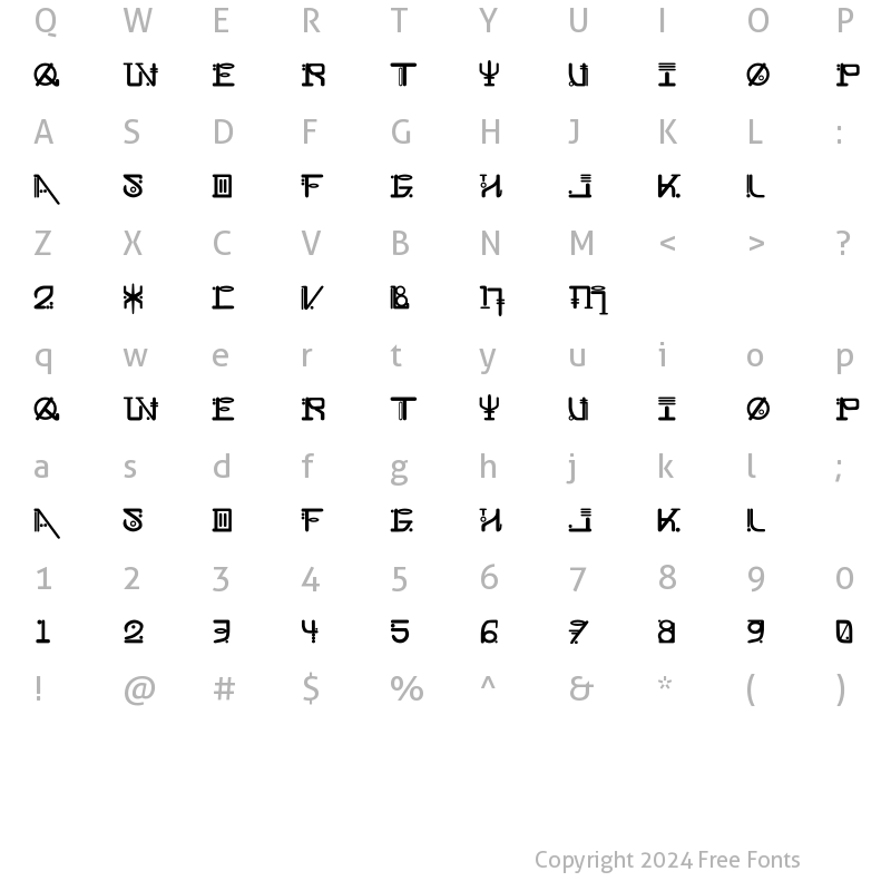 Character Map of Tahalm pl Regular