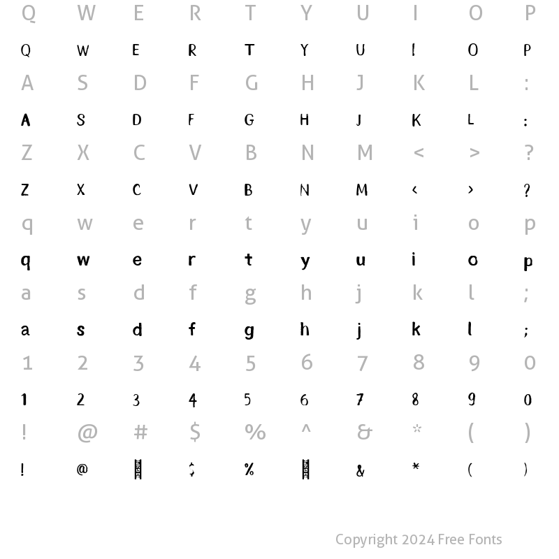 Character Map of TahitiSans-Brush Regular