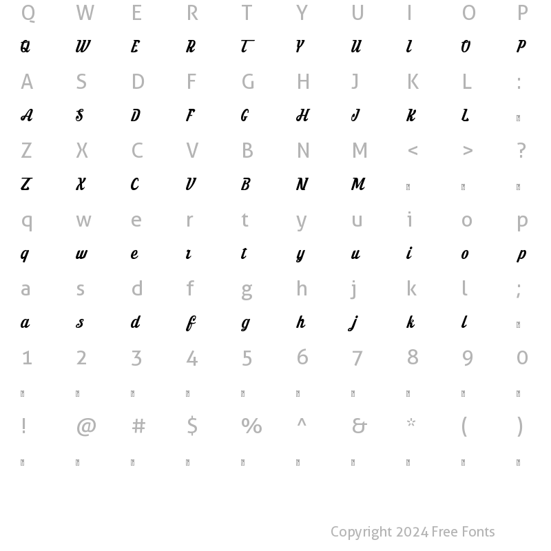 Character Map of Tahta Demo Regular