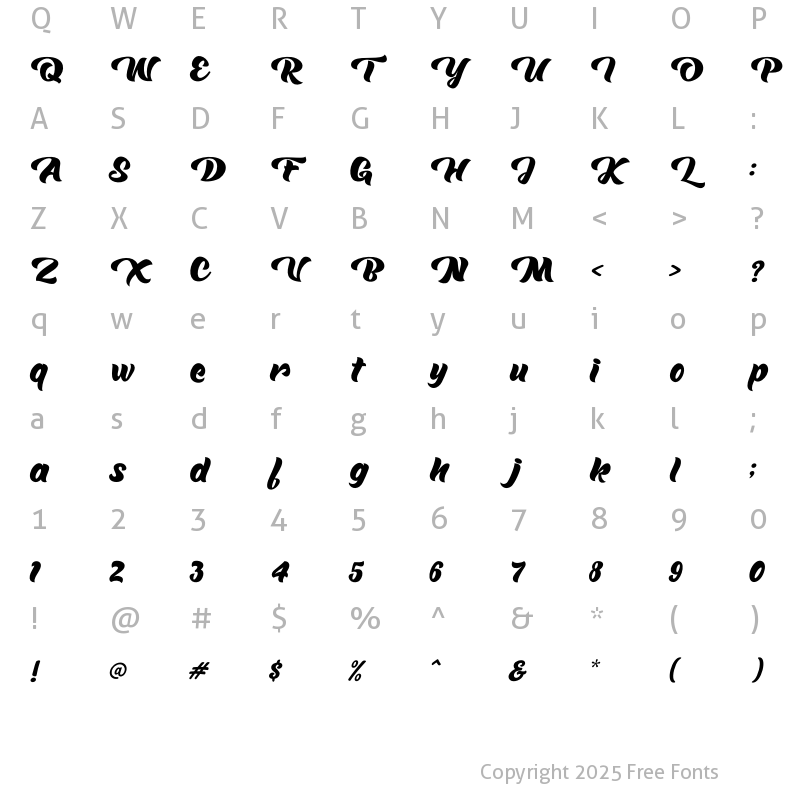 Character Map of Tahu Bullats Regular