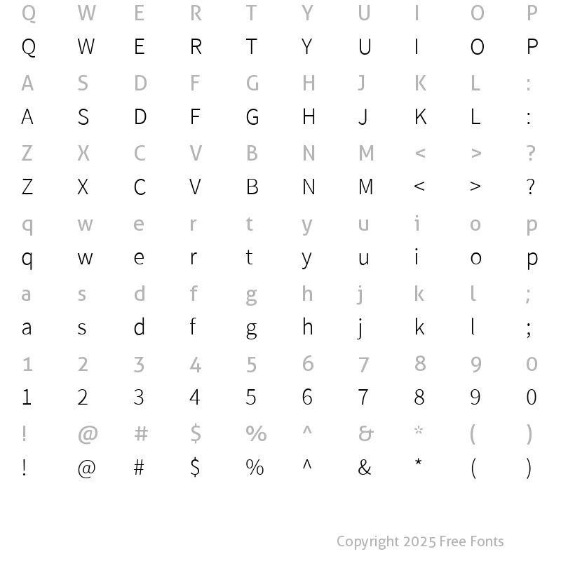 Character Map of Taipei Sans TC Beta Light