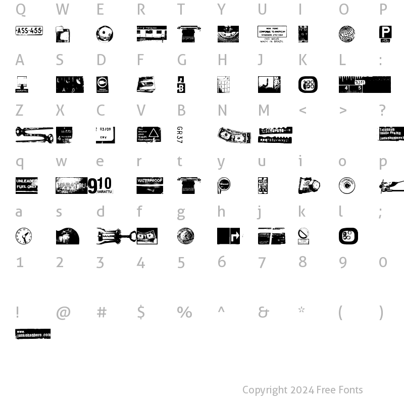 Character Map of Tajunnan tuolla puolen Regular