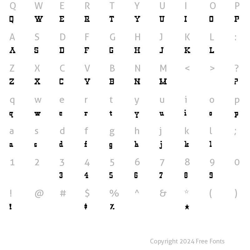 Character Map of Take It Easy 2 Regular