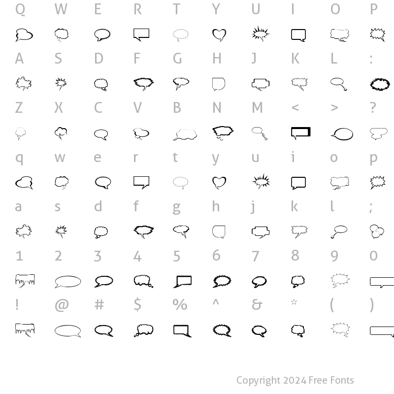 Character Map of Talkies Regular