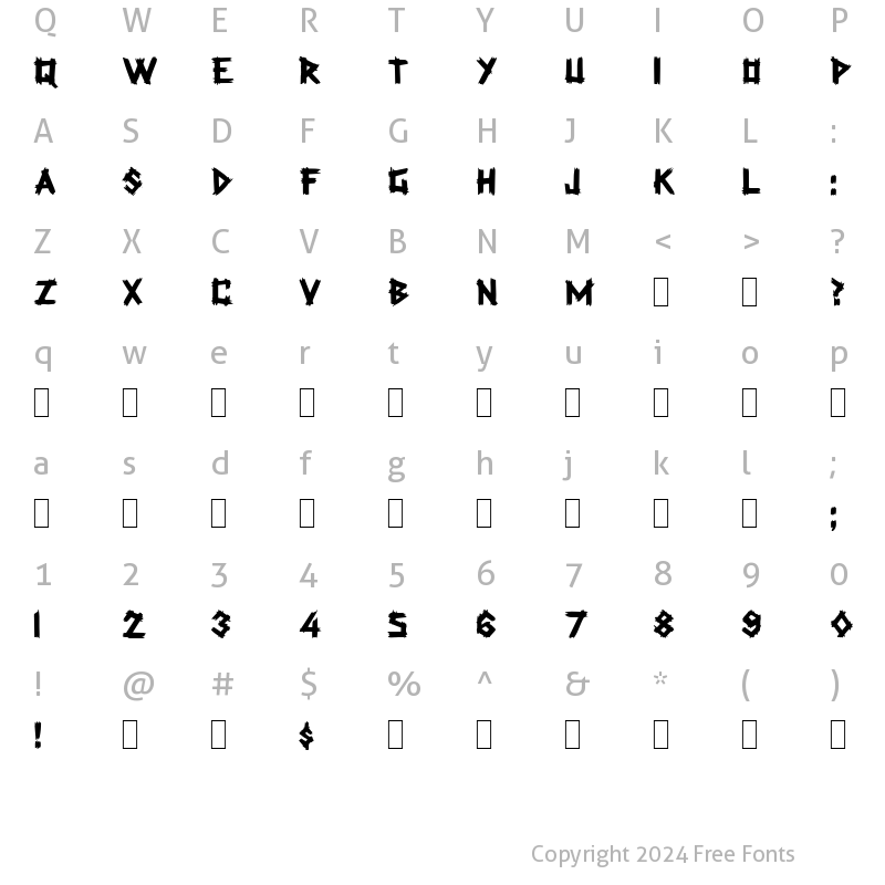 Character Map of Talkin 2 Regular