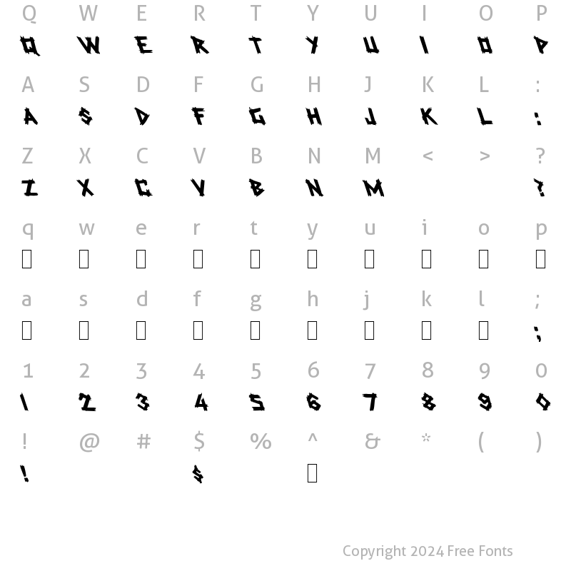 Character Map of Talkin 3 Regular