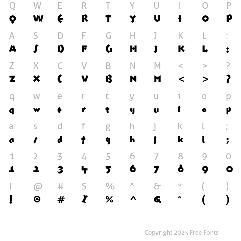 Character Map of Talking Drum ITC Std Regular
