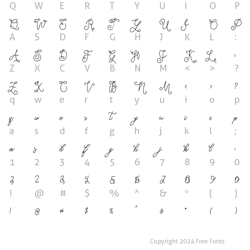 Character Map of Tallahatse Regular