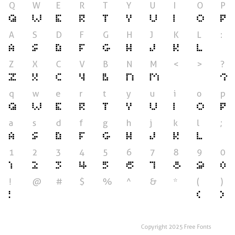 Character Map of Tamagotchi Normal Regular