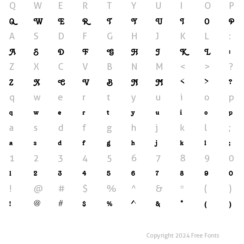 Character Map of Tambourine Regular