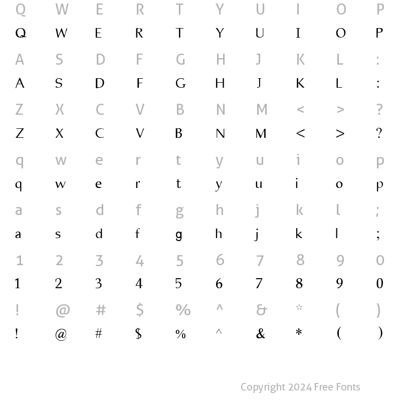 Character Map of TAMILFIX Normal