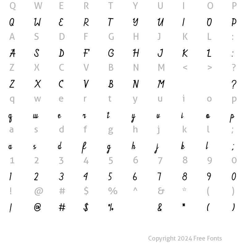 Character Map of Tamword Regular