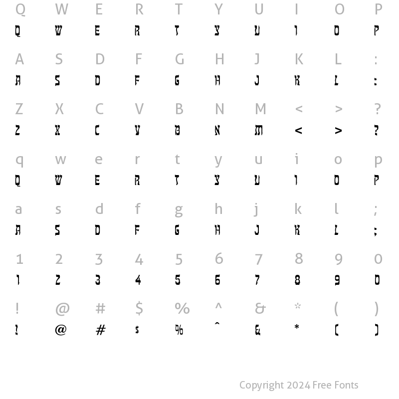 Character Map of Tanach Regular