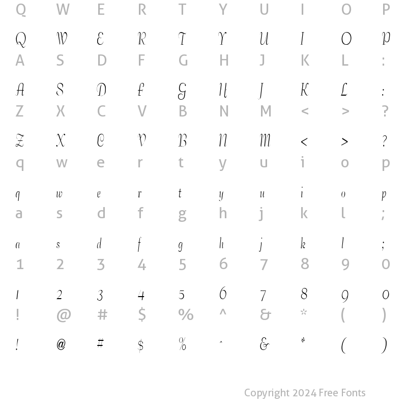 Character Map of Tango Condensed Normal