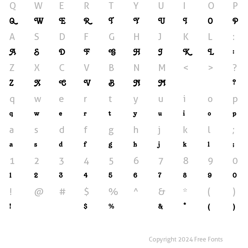 Character Map of TangoEF Regular