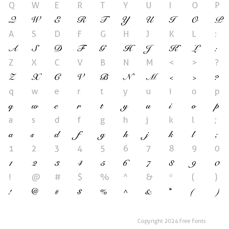 Character Map of TangoScriptSSK Bold