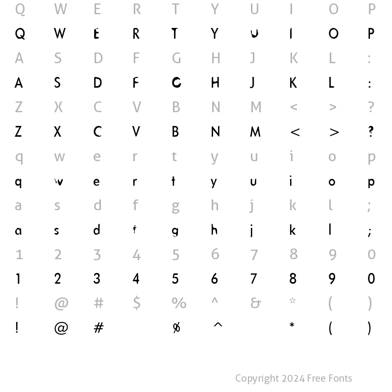 Character Map of Tanklason Regular