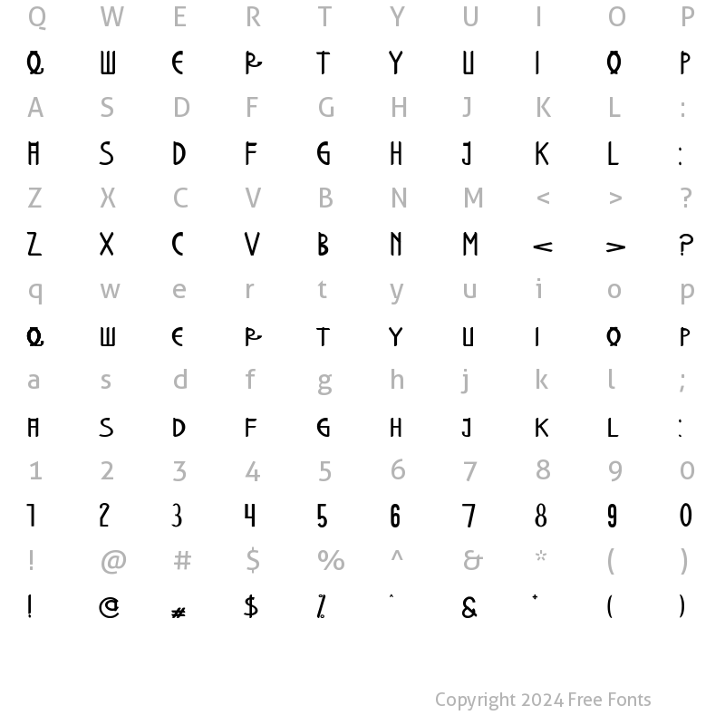 Character Map of TanQiwing Regular