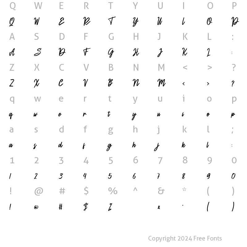 Character Map of Tanstor Regular