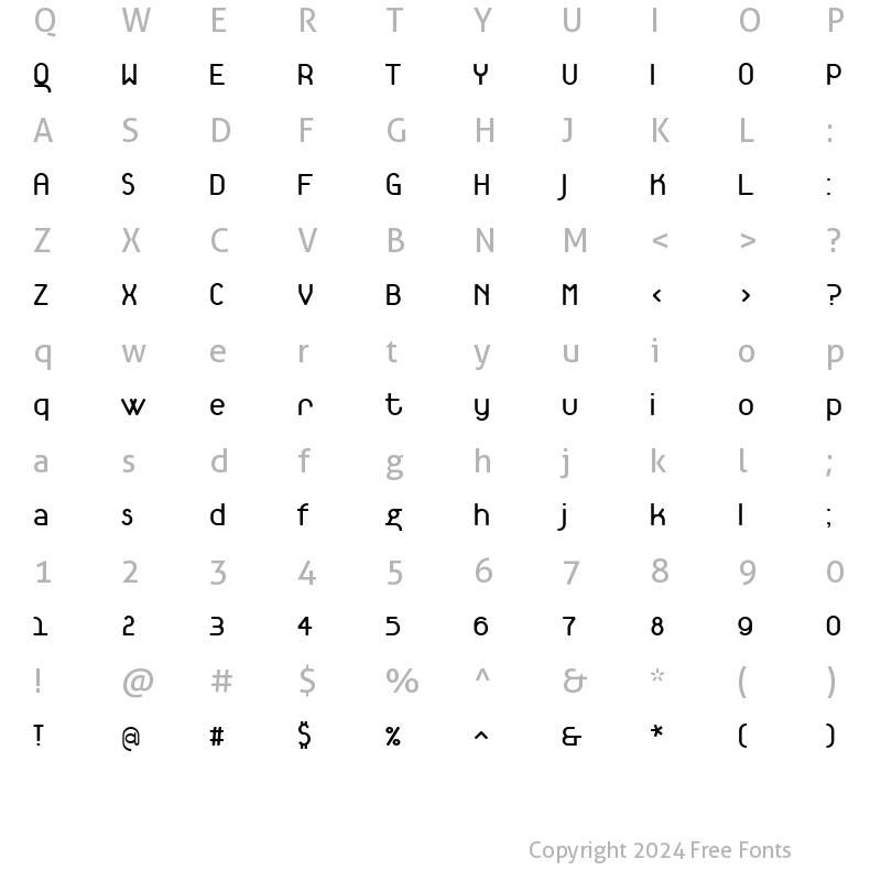 Character Map of Tantalus Regular