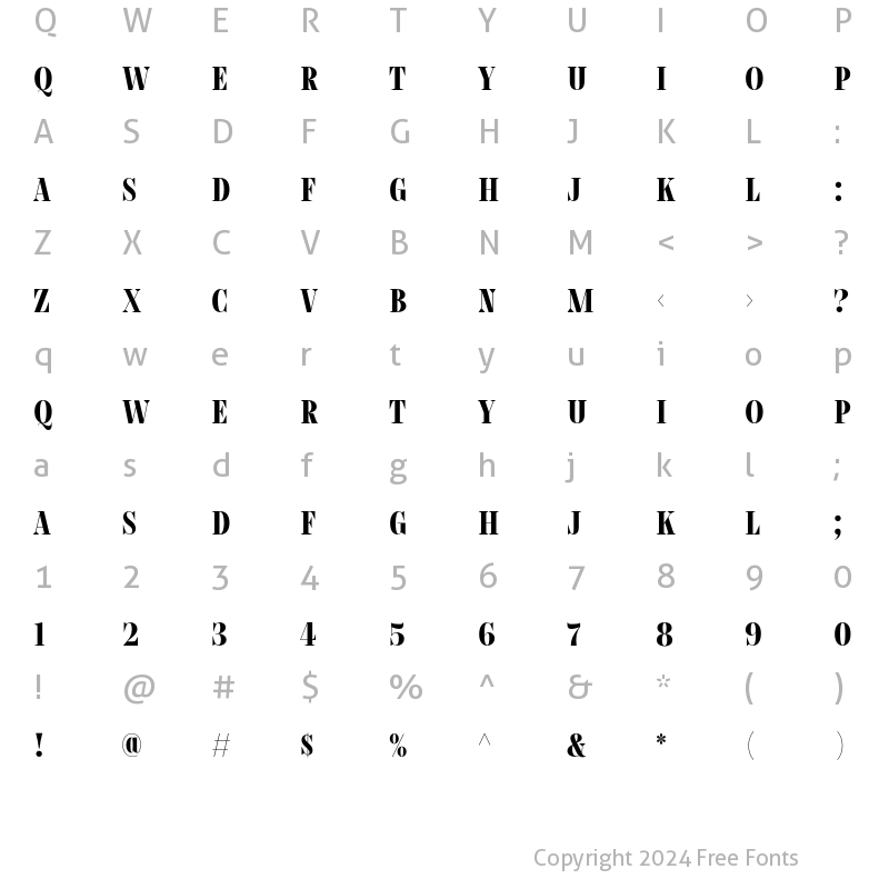 Character Map of Tapas Serif