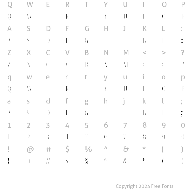 Character Map of Tapas SerifDeco