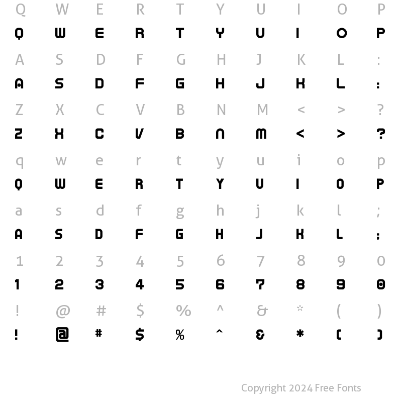 Character Map of TAPEMAN Regular